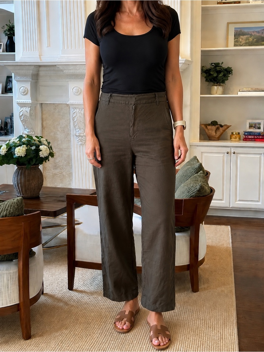 Wilfred by Aritzia High-Rise Linen Blend Pants | Size 6